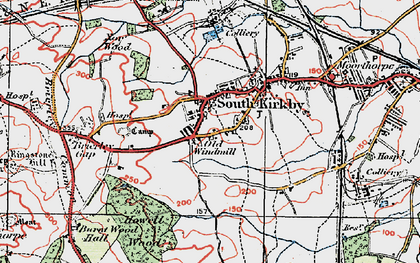 Old map of South Kirkby in 1924