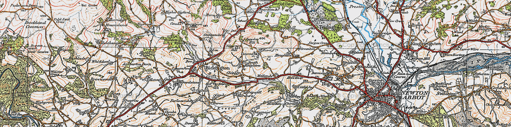 Old map of South Knighton in 1919