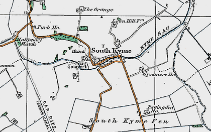 Old map of South Kyme in 1922