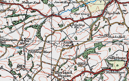 Old map of South Lane in 1924