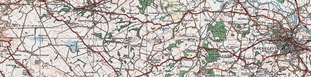 Old map of South Lane in 1924