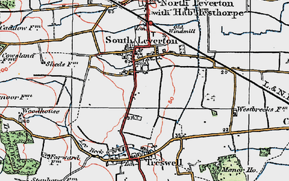 Old map of South Leverton in 1923