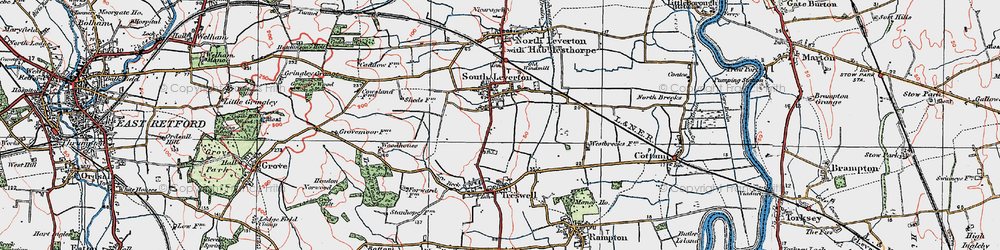 Old map of South Leverton in 1923