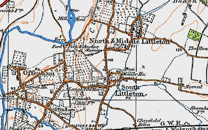 Old map of South Littleton in 1919