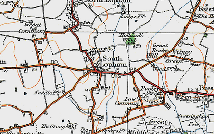 Old map of South Lopham in 1920