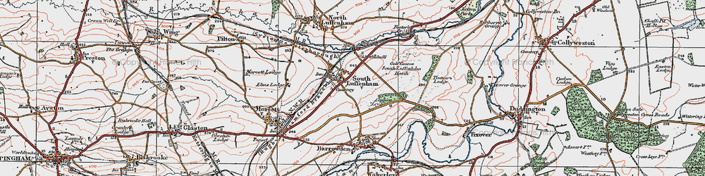 Old map of South Luffenham in 1922