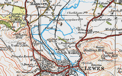 Old map of South Malling in 1920