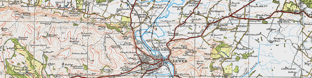 Old map of South Malling in 1920