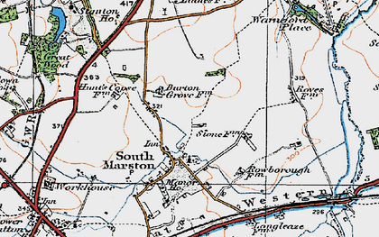 Old map of South Marston in 1919