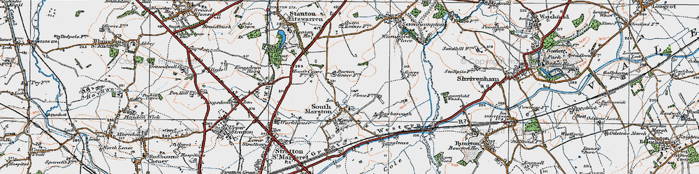 Old map of South Marston in 1919