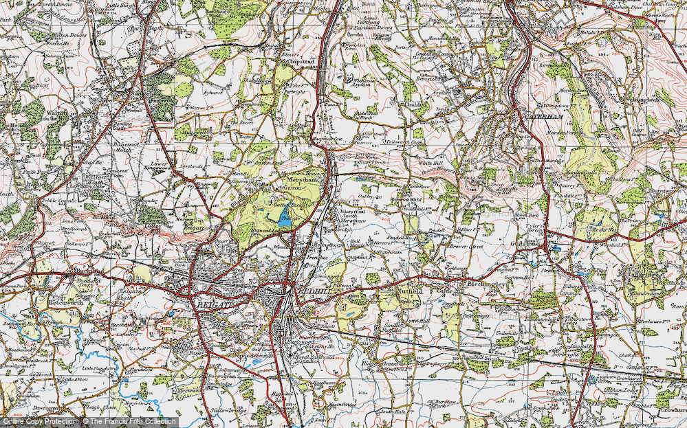 Old Map of South Merstham, 1920 in 1920