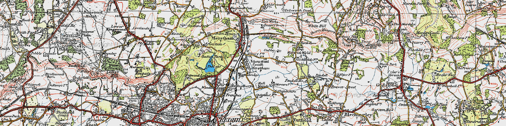 Old map of South Merstham in 1920