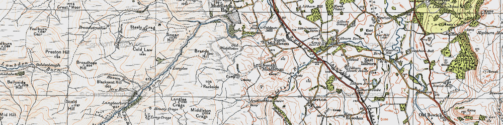 Old map of South Middleton in 1926