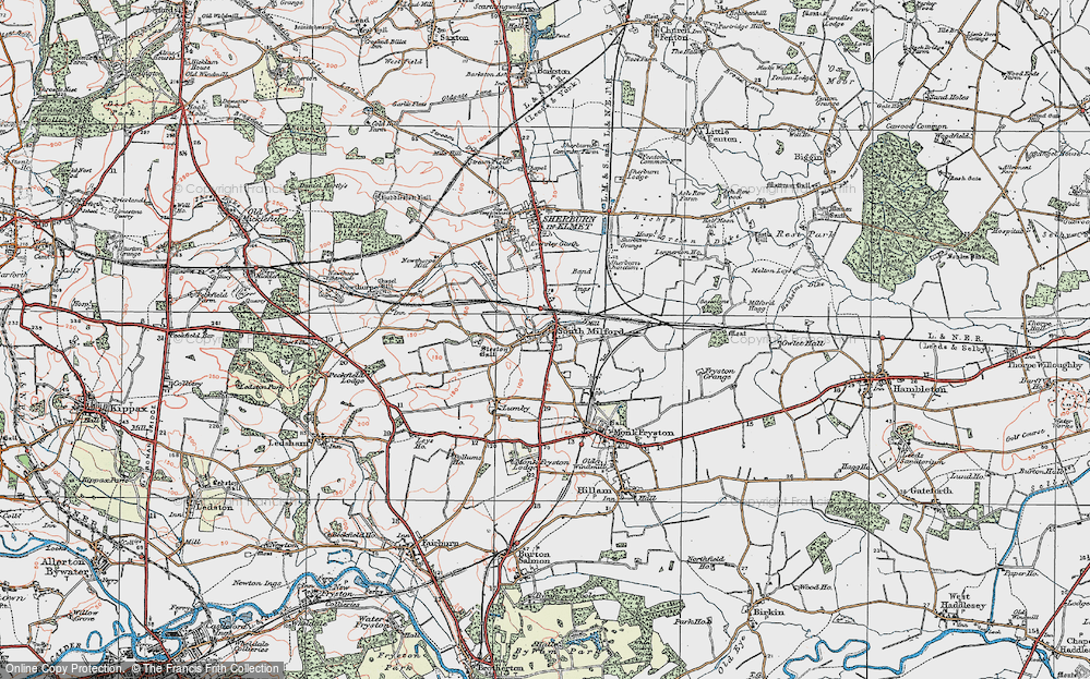 Old Map of South Milford, 1924 in 1924