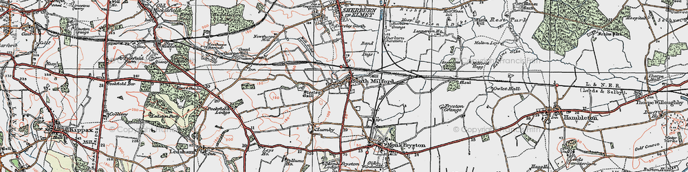 Old map of South Milford in 1924