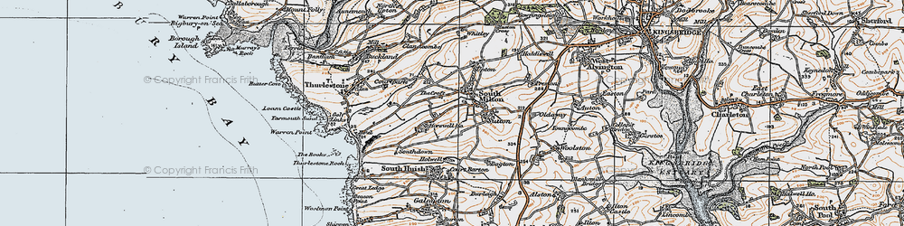 Old map of Whitlocksworthy in 1919