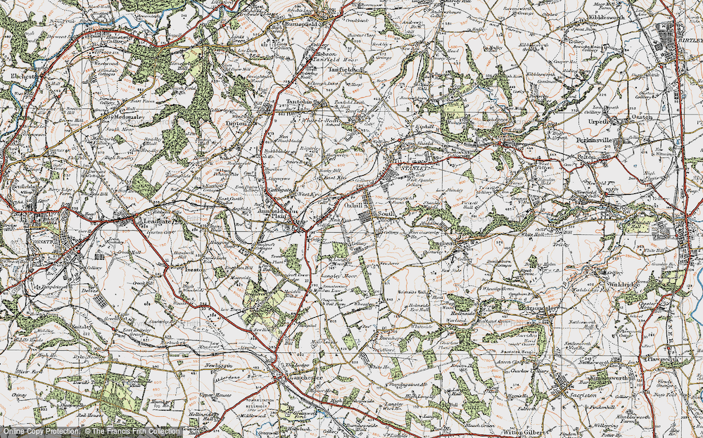Old Map of South Moor, 1925 in 1925