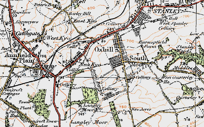 Old map of South Moor in 1925