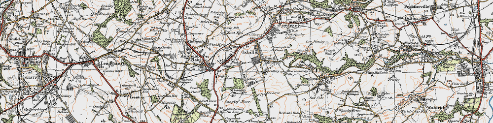 Old map of South Moor in 1925