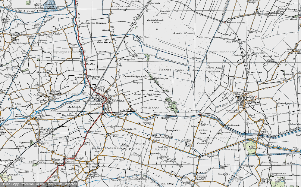 Old Map of South Moors, 1923 in 1923