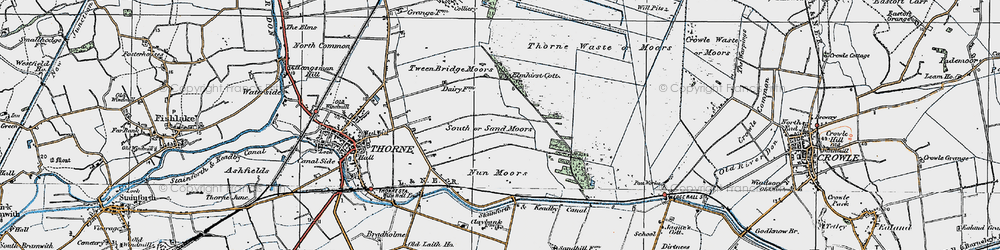 Old map of South Moors in 1923
