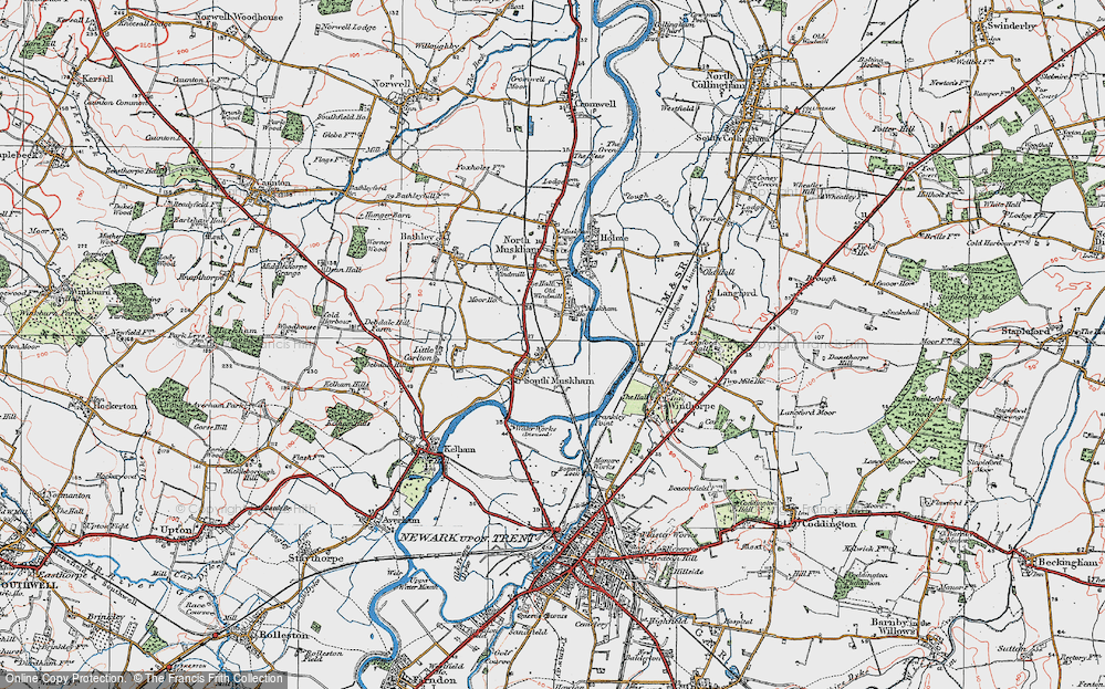 Old Map of Historic Map covering Winthorpe Lake in 1923