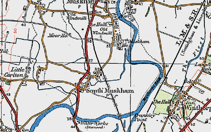 Old map of South Muskham in 1923