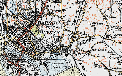 Old map of South Newbarns in 1924