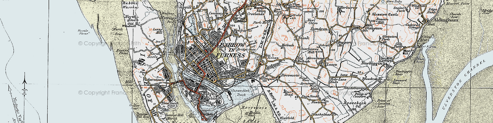 Old map of South Newbarns in 1924