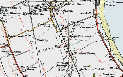 Old map of South Newsham in 1925