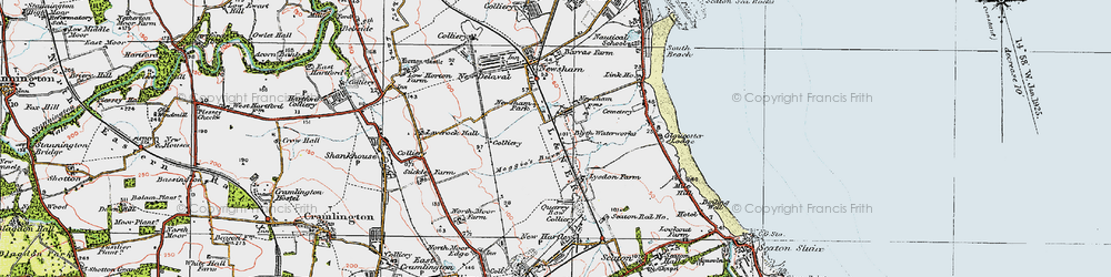 Old map of South Newsham in 1925