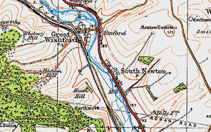 Old map of South Newton in 1919
