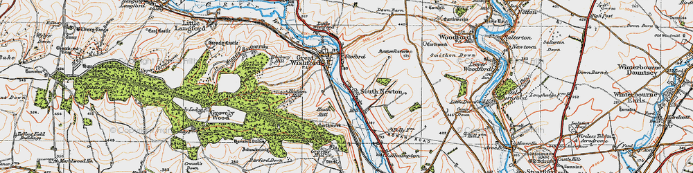 Old map of South Newton in 1919