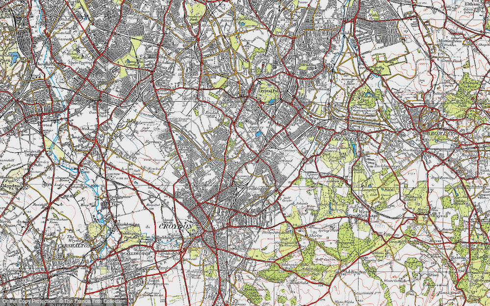 OLD ORDNANCE SURVEY MAPS SOUTH NORWOOD 1895 