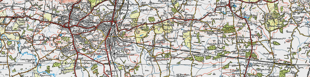Old map of South Nutfield in 1920