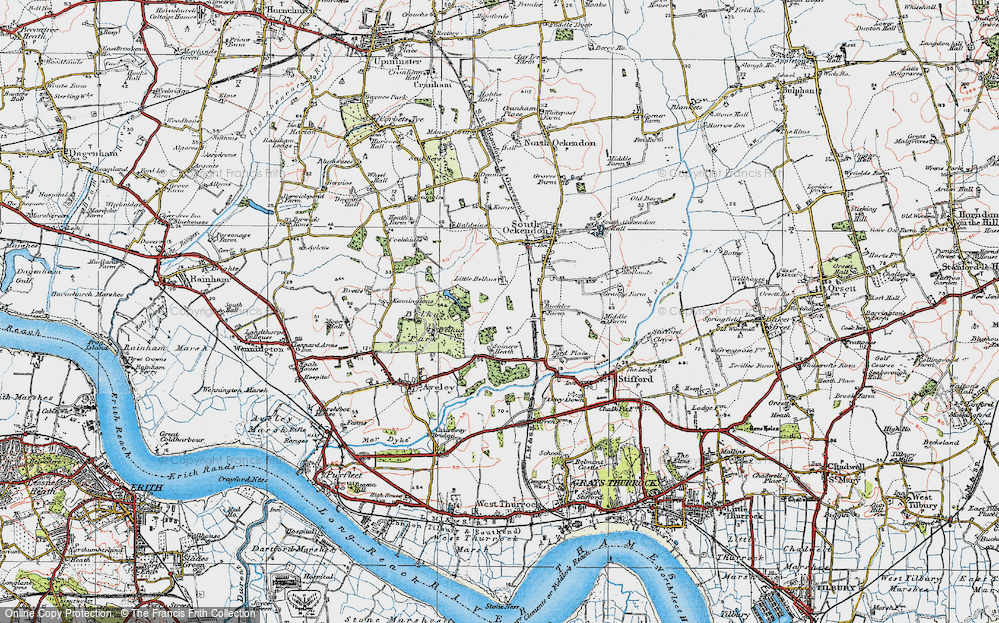 Old Map of South Ockendon, 1920 in 1920