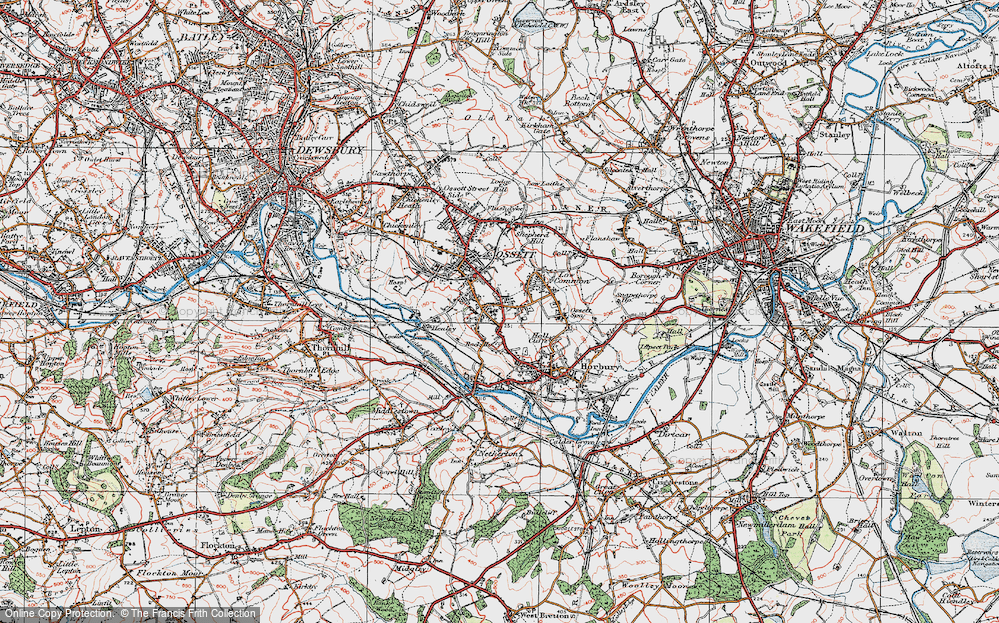 Old Map of South Ossett, 1925 in 1925