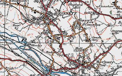 Old map of South Ossett in 1925