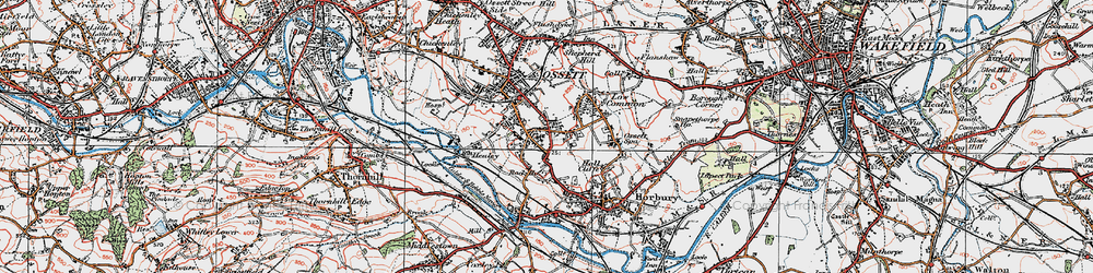 Old map of South Ossett in 1925