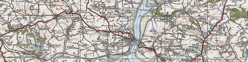Old map of South Pill in 1919