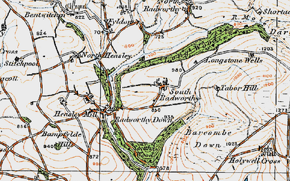 Old map of South Radworthy in 1919