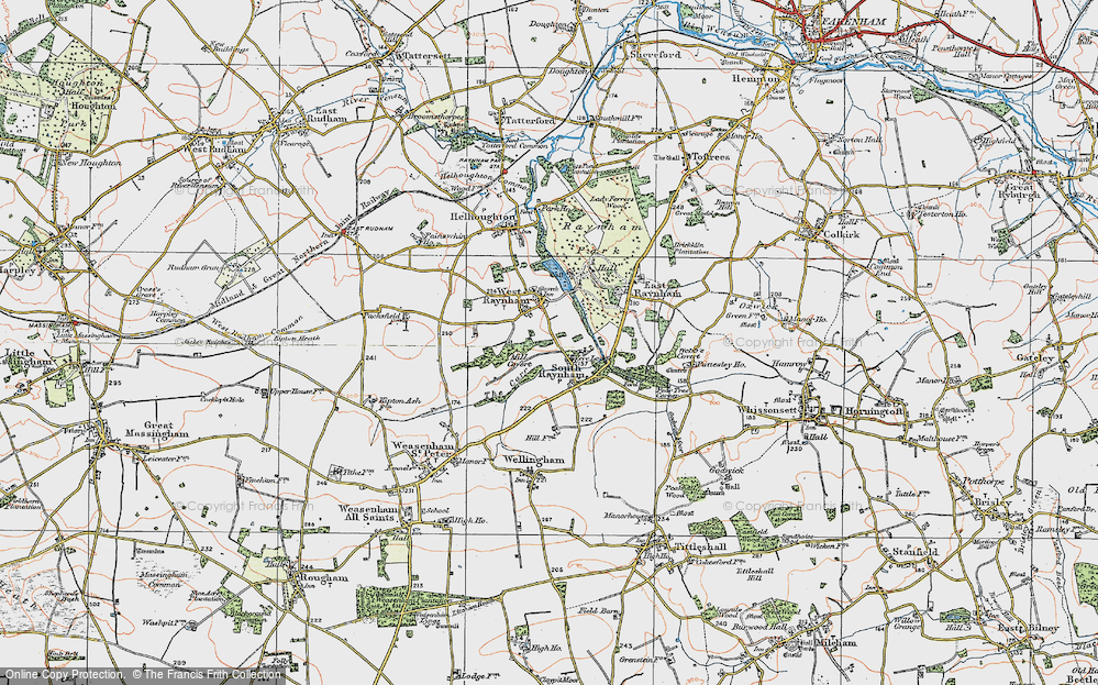 Old Map of South Raynham, 1921 in 1921