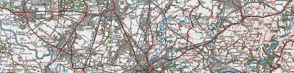 Old map of South Reddish in 1923