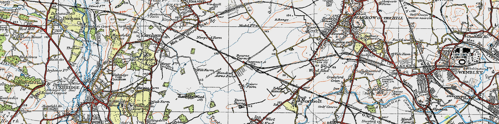 Old map of South Ruislip in 1920