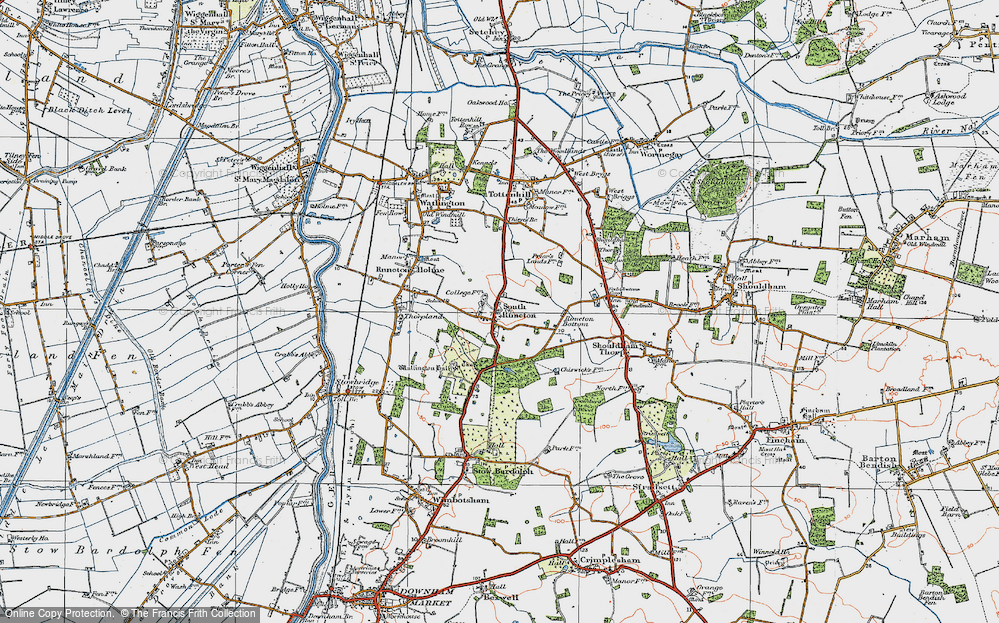 Old Map of South Runcton, 1922 in 1922