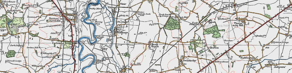 Old map of South Scarle in 1923