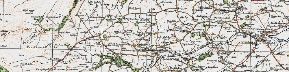 Old map of Potter's Cross in 1925