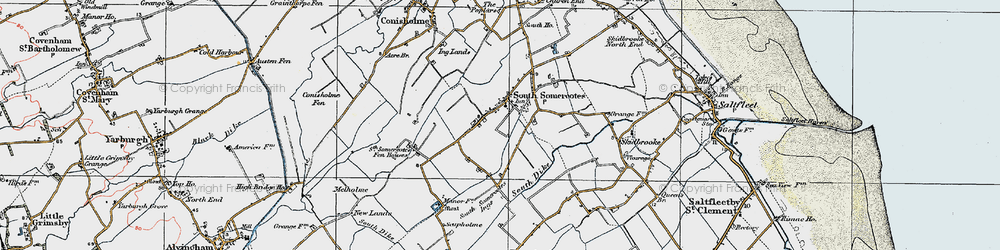 Old map of South Somercotes in 1923