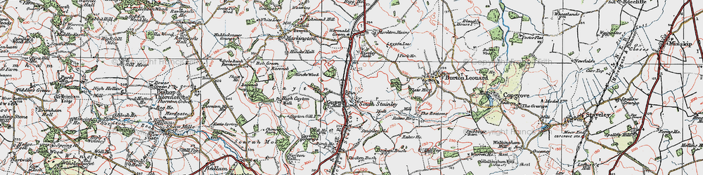 Old map of South Stainley in 1925