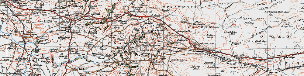 Old map of Argill Beck in 1925
